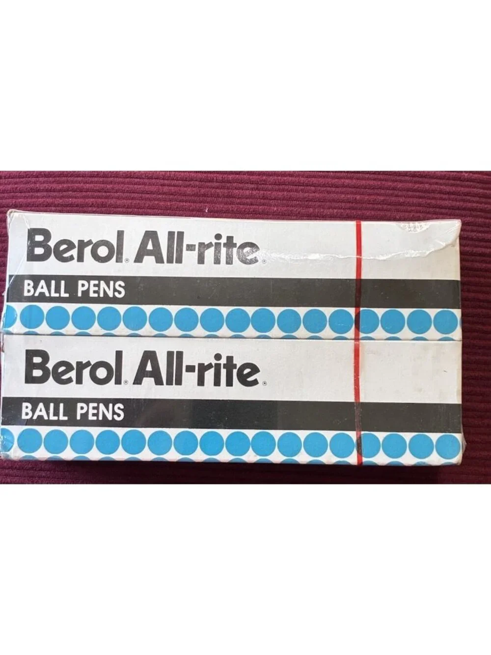 Lot of 6 Vtg Berol All Rite Ball Pens Medium Blue Ink NOS Sealed Box 72 Total